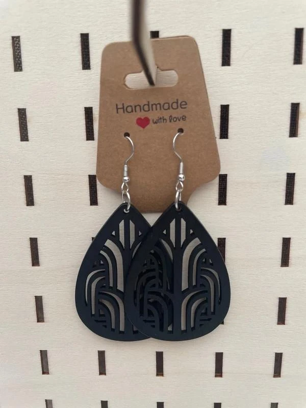Boucles d’oreilles en bois modèle 6 – photo 4